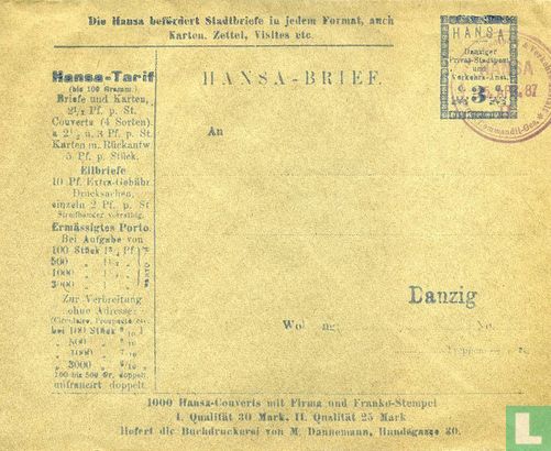 Hansa Ziffer - Brief - Bild 1