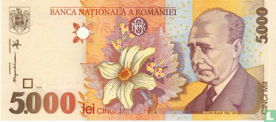 Roumanie 5.000 Lei 1998 - Image 1