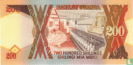 Uganda 200 Shillings 1987 - Image 2