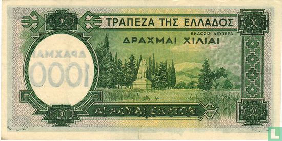 Greece 1,000 Drachmas 1939 - Image 2