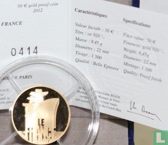 France 50 euro 2012 (PROOF - gold) "Le France" - Image 3