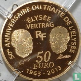 France 50 euro 2013 (PROOF) "50 years of Élysée Treaty" - Image 2