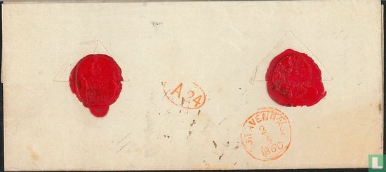's-Gravenhage - Huwelijks aankondiging 1860 met lakzegels - Bild 2