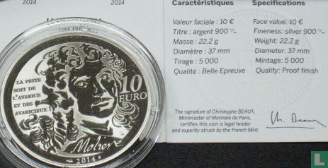 France 10 euro 2014 (PROOF) "Heroes of the French literature - L'avare" - Image 3