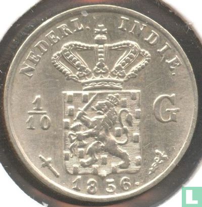 Indes néerlandaises 1/10 gulden 1856 - Image 1