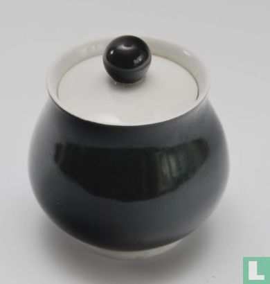 Suikerpot Wilma Zwart-wit (zwarte knop) - Afbeelding 3