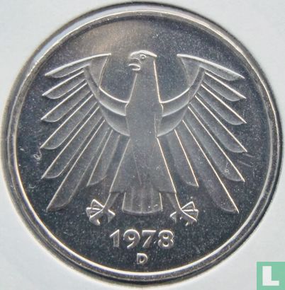 Allemagne 5 mark 1978 (D) - Image 1