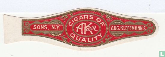 AK Sons Cigar of Quality - Sons. N.Y. - Aug. Kleffmann's - Afbeelding 1