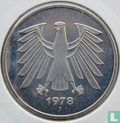 Allemagne 5 mark 1978 (J) - Image 1