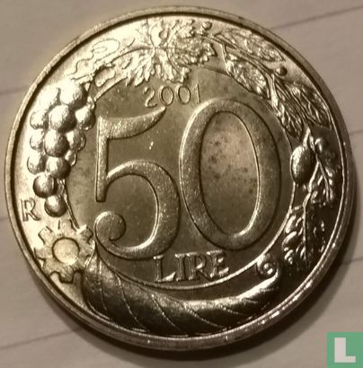 Italien 50 Lire 2001 - Bild 1