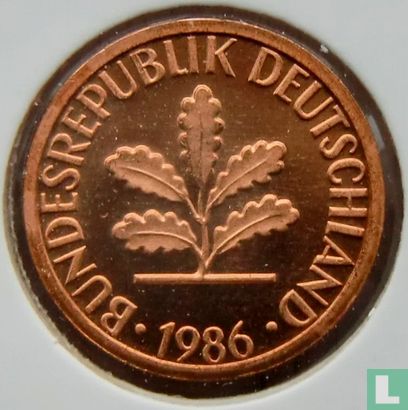 Duitsland 1 pfennig 1986 (G) - Afbeelding 1