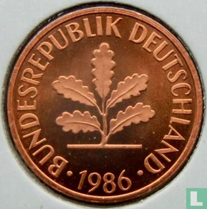 Duitsland 2 pfennig 1986 (J)  - Afbeelding 1