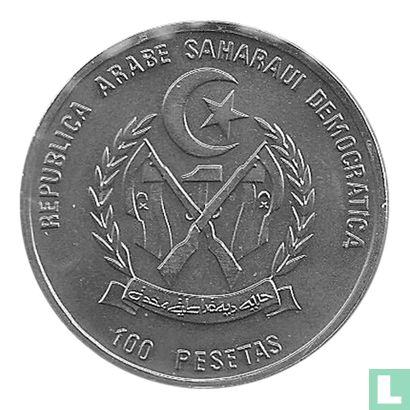 Arabische Democratische Republiek Sahara 100 pesetas 1995 "Spitfire MK-II" - Afbeelding 2