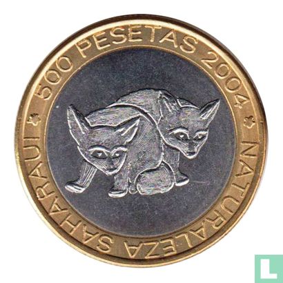 Sahara Arabische Democratische Republiek 500 pesetas 2004 "Fennec Foxes" - Image 1