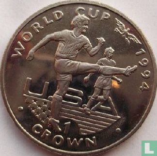 Gibraltar 1 crown 1994 "Football World Cup in United States - Player kicking" - Afbeelding 2