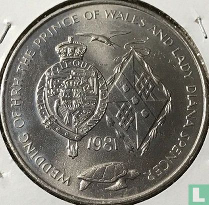Ascension 25 Pence 1981 (Silber) "Royal Wedding of Prince Charles and Lady Diana" - Bild 1