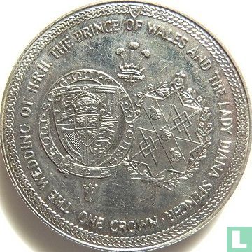 Île de Man 1 crown 1981 (argent) "Royal Wedding of Prince Charles and Lady Diana - coats of arms" - Image 2