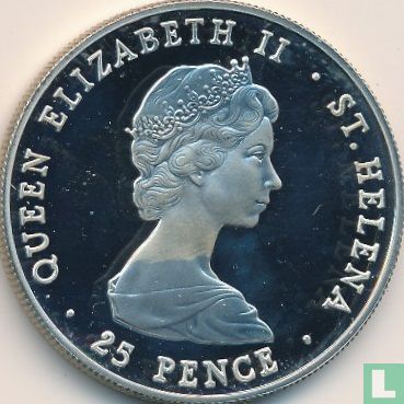 St. Helena 25 pence 1981 (PROOF) "Royal Wedding of Prince Charles and Lady Diana" - Image 2