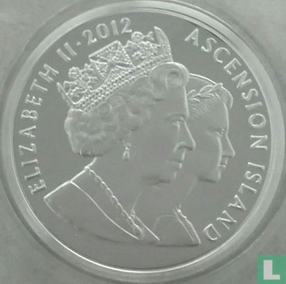 Ascension 5 pounds 2012 (PROOF - zilver) "Elizabeth II - Diamond Jubilee" - Afbeelding 1