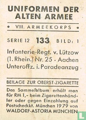 Infanterie-Regt. v. Lützow (1. Rhein.) Nr. 25 - Aachen Unteroffz. i. Paradeanzug - Image 2