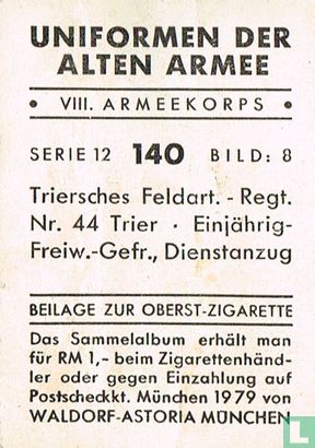 Triersches Feldart. -Regt. Nr. 44 Trier - Einjährig-Freiw.-Gefr., Dienstanzug - Afbeelding 2