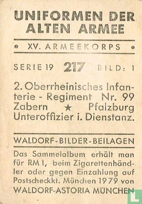 2. Oberrheinisches infanterie - Regiment Nr. 99 Zabern * Pfalzburg Unteroffizier i. Dienstanz. - Afbeelding 2
