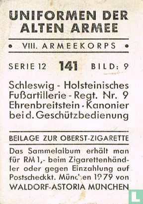 Schleswig - Holsteinisches Fußartillerie-Regt. Nr. 9 Ehrenbreitstein-Kanonier bei d. Geschutzbedienung - Afbeelding 2