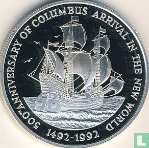Jamaica 10 dollars 1992 (PROOF) "500th anniversary of Columbus arrival in the New World" - Image 2