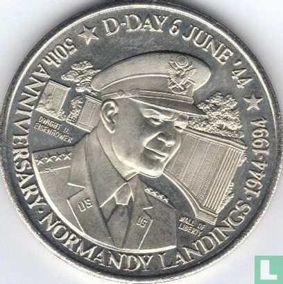 Turks- und Caicosinseln 5 Crown 1994 "50th anniversary Normandy Landing - Eisenhower" - Bild 2
