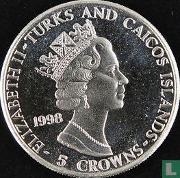 Turks- en Caicoseilanden 5 crowns 1998 "First anniversary Death of Lady Diana" - Afbeelding 1
