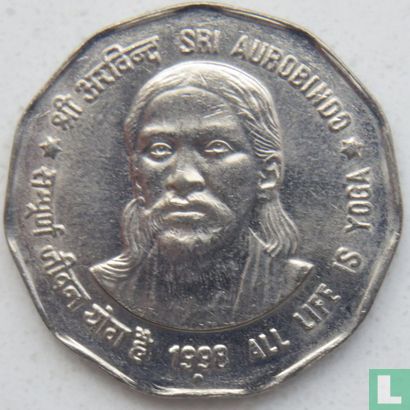 India 2 rupees 1998 (Noida) "Sri Aurobindo" - Afbeelding 1