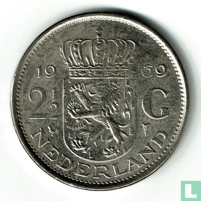 Nederland 2½ gulden 1969 (Haan - met klop Numismatische Kring Hoogeveen) - Bild 1