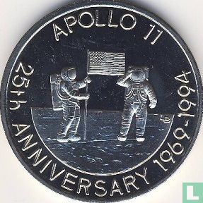 Turks- en Caicoseilanden 5 crowns 1993 "25th anniversary Apollo 11 - Astronauts raising flag on the moon" - Afbeelding 2