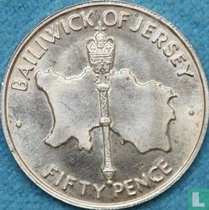 Jersey 50 pence 1972 "25th Wedding anniversary of Queen Elizabeth II and Prince Philip" - Afbeelding 2