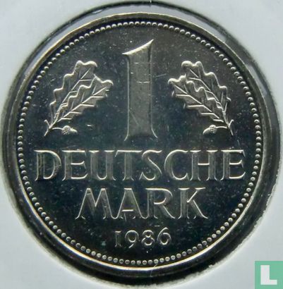 Germany 1 mark 1986 (F) - Image 1