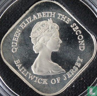 Jersey 1 pound 1981 (PROOF - zilver) "200th anniversary Battle of Jersey" - Afbeelding 2