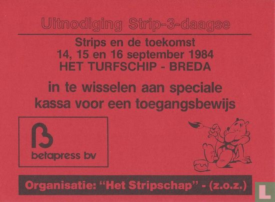 Uitnodiging Strip-3-daagse 1984 - Image 1