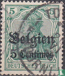 German stamps with overprint 'Belgien'