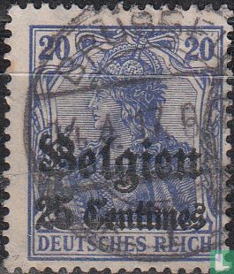 German stamps with overprint 'Belgien'