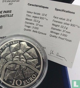 France 10 euro 2017 (PROOF) "Genius of the Bastille" - Image 3