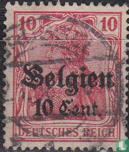 Duitse zegels met opdruk "Belgien"