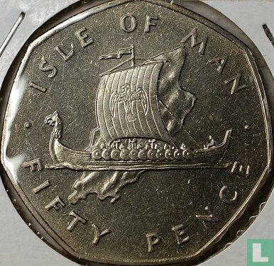 Insel Man 50 Pence 1976 (Kupfer-Nickel) - Bild 2