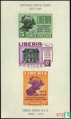75ème anniversaire de l'U.P.U. Union postale universelle