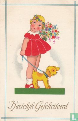 Kinderkaart HG meisje met hond