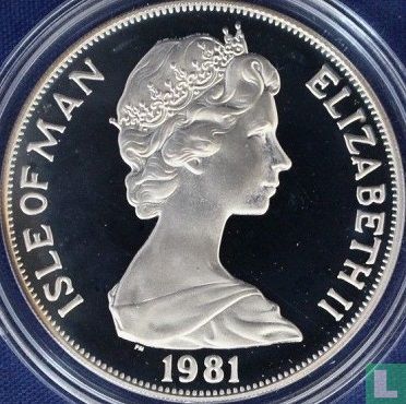 Île de Man 1 crown 1981 (BE - argent) "Royal Wedding of Prince Charles and Lady Diana - portraits" - Image 1