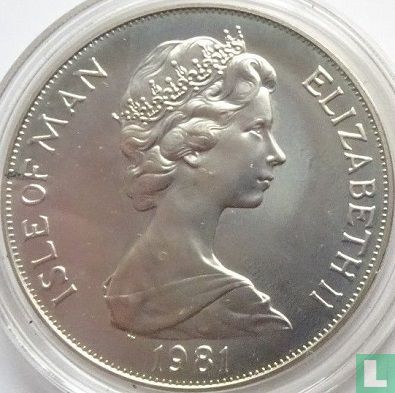 Île de Man 1 crown 1981 (argent) "Royal Wedding of Prince Charles and Lady Diana - portraits" - Image 1