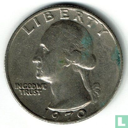 Verenigde Staten ¼ dollar 1970 (zonder letter) - Afbeelding 1