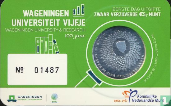 Netherlands 5 euro 2018 (coincard - first day of issue) "100 years Wageningen University" - Image 3
