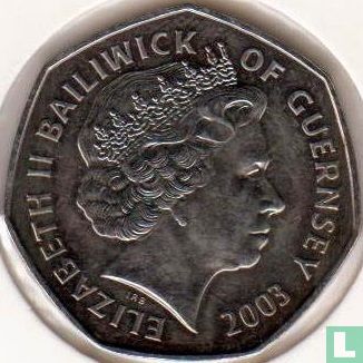 Guernsey 50 pence 2003 "50 years Coronation of Queen Elizabeth II - Queen on Throne" - Afbeelding 1
