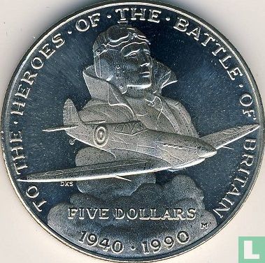 Marshall Islands 5 dollars 1990 "To the Heroes of the Battle of Britain" - Image 1
